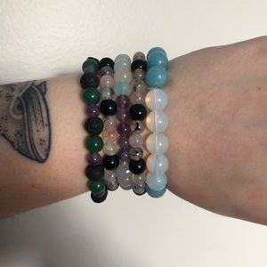 Handmade bead bracelet stack